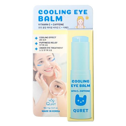 Quret Cooling Eye Balm (Vitamin C + Caffeine), 0.31 Ounce (Pack of 1)