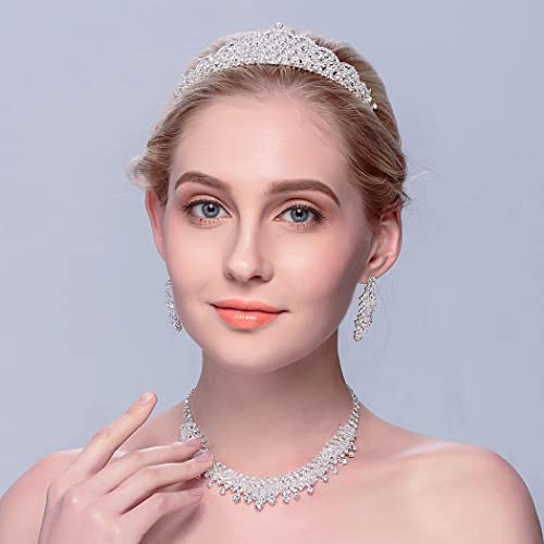 SINIDE Rhinestone Crystal Crowns for Women and Girls Sparkling Princess Tiaras for Bride, Bride Wedding Hair Head Band Fashion Hair Accessories for Wedding Prom Bridal Party Photography Cosplay