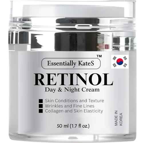 Retinol Cream for Face, with Hyaluronic Acid and Vitamin E, 50 ml (1.7 fl oz) - Pack of 1 - Reduce Appearance of Wrinkles, Fine Lines and Dark Spots - Korean Skincare