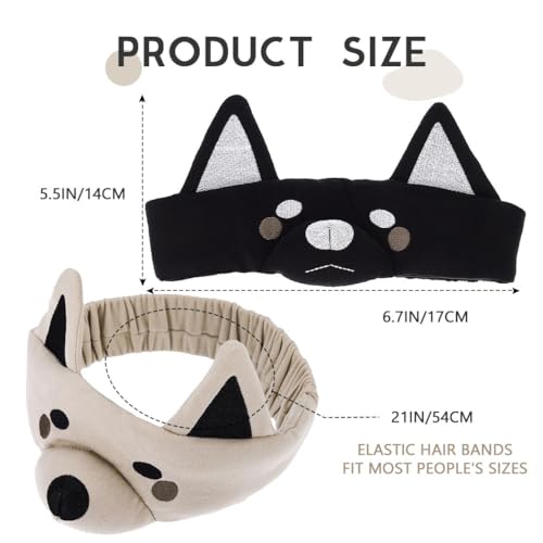 Zoestar Makeup Spa Headband Dog Ears Headbands Washing Face Headwear Animal Costume Hair Accessories for Women and Girls