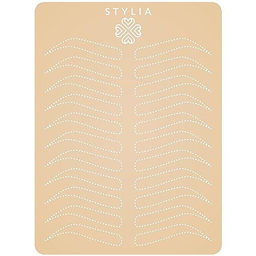 Stylia Microblading Inkless Practice Fake Silicone Skin Sheet for Eyebrow Tattoo, Fake Skin for Tattoo, Needling, Eye Brow Makeup, Tattoo Skin Practice Kit Supplies (12Pieces- White Double Sided)