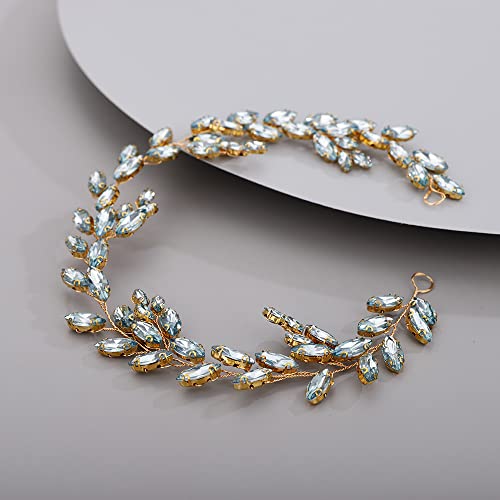 BERYUAN Headband Crystal Headband for Bride mint green Princess Headband Wedding Party Evening Casual Headpieces Hair Accessories for Women and Girls