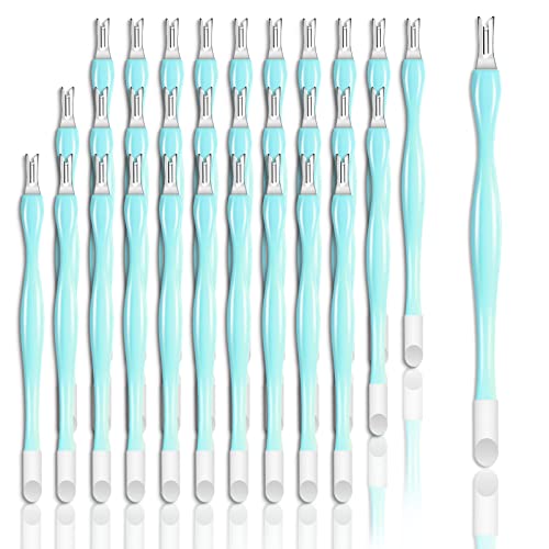 Allstarry 30 Pieces Nail Cuticle Trimmer Remover Rubber Nail Cleaner Double Head Dead Skin Cuticle Knife Removal Fork Plastic Handle Cuticle Pusher Nail art Tools for Girls Women and Men - Black