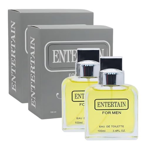 Cologne for Men 2-Pack ? Entertain for Men Duo ? Lavender, Lemon, Sage & Sandalwood Notes ? Fresh, Woody, Masculine, Long-Lasting Eau de Parfum Set 2 ¡¿ 3.4 fl oz