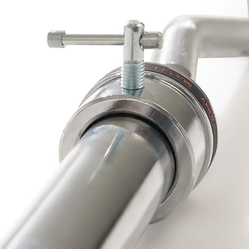 Sunny Health & Fitness Olympic Curl Bar ? Chrome Finish, 2-Inch Sleeves for Strength Training, Bearing and Bushing Rotation for Traps, Deadlifts, Squats and More, Available in Standard and Super Curl Versions