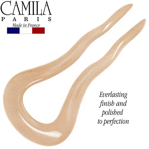 Camila Paris CP2469 French Twist Stick Clip Pins, Handmade, Tokyo, Girls Hair Pin U-Shaped Hair Fork for Girls Spiral Updo Chignon Bun Holder, Fashion Styling Hair Accessories for Women Made in France