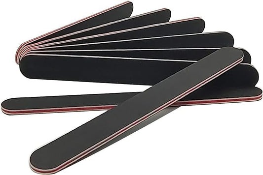 Skiennix Nail Files - 21 Pcs Double-Sided Emery Boards with 100/180 Grit - Black
