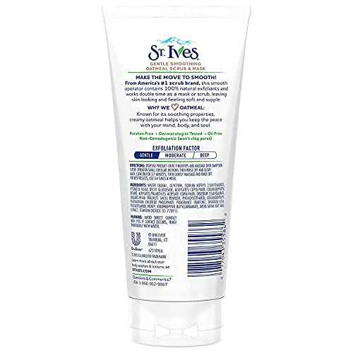 St. Ives Nourishing and Smoothing Face Scrub and Mask with Oats, 6 ounces