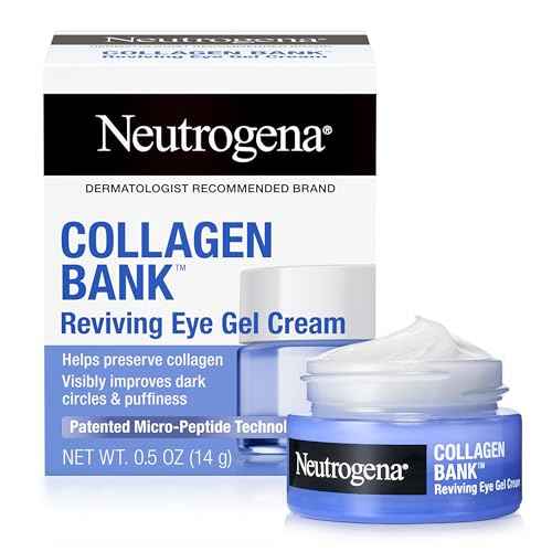 Neutrogena Collagen Bank Reviving Eye Cream, Under Eye Cream, Helps Preserve Collagen, Visibly Improves Dark Circles, Puffiness, Fine Lines, Texture, Fragrance Free, with Peptides 0.5 oz