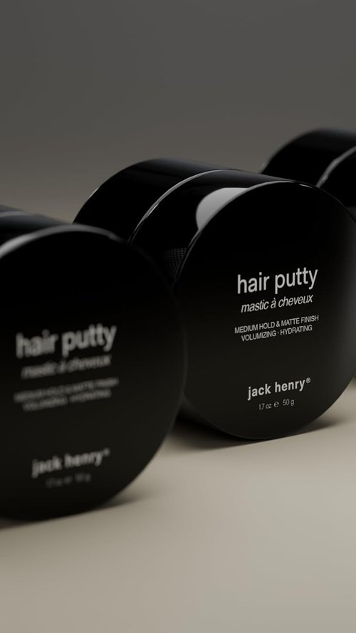 Jack Henry Hair Putty - Medium Hold Styling Paste for Men | Natural Matte Finish, Lightweight & Nourishing - 1.7 oz