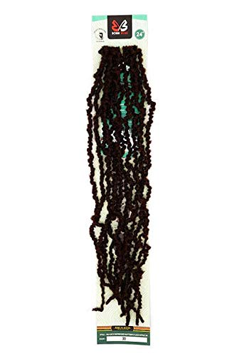 Bobbi Boss Butterfly Locs Pre-Loop Crochet Braid NU LOCS DISTRESSED STYLE BUTTERFLY LOCS 24" (4-Pack, 613)