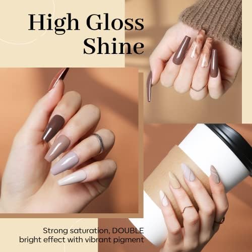 modelones Pink Gel Nail Polish Set, 6 Colors Light Soft Pink White Nude Pink Soak Off Nail Art Gel Design Manicure Kit Salon DIY Home Gift for Women Girlfriend Girl