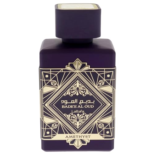Lattafa Bade'e Al Oud Amethyst - Floral, Fruity, Amber, Oud - Eau de Parfum Long-Lasting Fragrance for Unisex, 3.40 Ounce / 100 ml