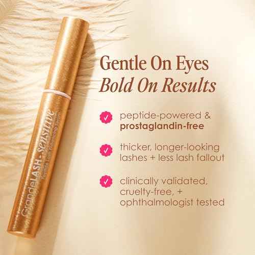 Grande Cosmetics GrandeLASH-Sensitive Peptide Infused Lash Serum for Fuller, Longer-Looking Natural Eyelashes, Enhancing Treatment with Nourishing Botanicals, Cruelty-Free