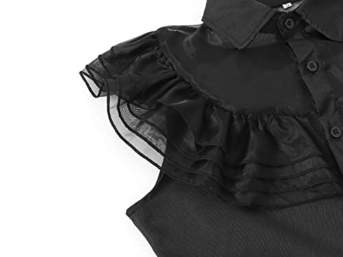 Sukyfecde Princess Dresses Costume for Kids Girls Black Family Cosplay Outfit Halloween Dress up With Belt Black Dance Dress Size 4T (3-4 Years)