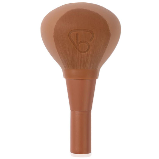 Travel Makeup Brush Set With Brush Bubble Silicone Makeup Brush Cover- Brown Matte. Travel Powder Brush with Compact makeup brush handle. Vegan Bristles.