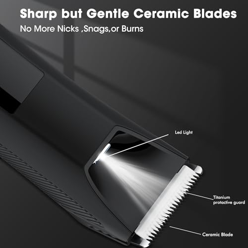 Zesuti Body & Groin Hair Trimmer for Men,Bikini Trimmer Women- Manscape Ball Trimmer for Men,Wet/Dry Men's Electric Shavers,No Nicks,No Cuts, Rechargeable & Waterproof Body Shaver,Black