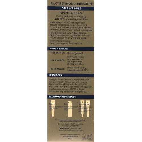 RoC Retinol Correxion Night Cream for Deep Wrinkles, Anti Aging Skincare Treatment Women and Men, 1.0 oz (Packaging May Vary)
