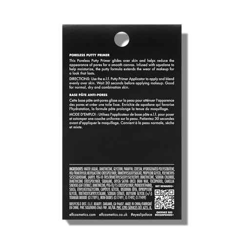 e.l.f. Poreless Face Primer, Skin-Perfecting & Lightweight, Long Lasting, Smooths & Preps to Create Flawless Base, Infused with Tea Tree and Vitamins A & E, 2 Fl Oz
