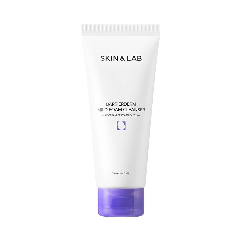 [SKIN&LAB] Barrierderm Mild Foam Cleanser - Gentle Daily Face Wash with Milk Ceramide Complex | 5.07 fl. oz.