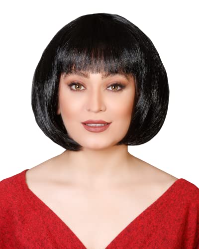 Matissa Short Straight 10" Bob Wig with Bangs Synthetic Fancy Dress Costume Halloween Party (Royal Blue)