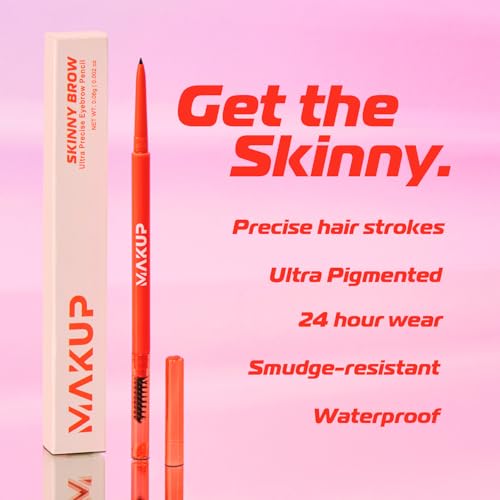 Makup Beauty Skinny Brow - Ultra Thin Eyebrow Pencil, Waterproof, Precise Micro Brow Pencil creates Hair-like Strokes for Full, Natural Brows Light Brown (Warm Taupe)