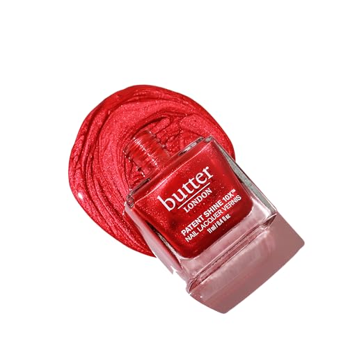 butter LONDON Patent Shine 10X Nail Lacquer, Helps Protect & Strengthen Nails, Gel-Like Finish & Chip-Resistant, 10-Free Formula, Vegan, Cruelty & Paraben Free, Knees Up