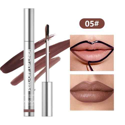 4Pcs Peel Off Lip Liner Stain Set - Long-Lasting, Smudge-Proof, Waterproof Nude Matte Lip Tint, Non-Fading Peel Off Lip Color, Effortless Precision & Full Coverage, 24H Color Hold
