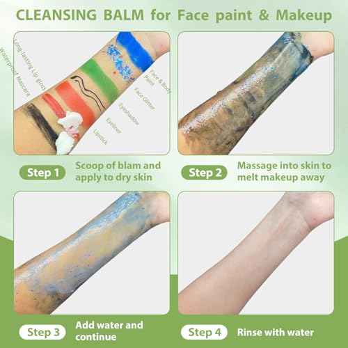 Makeup Remover Cleansing Balm,Deep Clear Makeup Cleansing Balm,Professional Remover for SFX, Face Paint & Glitter, Natural Gentle Moist Cleanser Cream for Face Body,3.38OZ