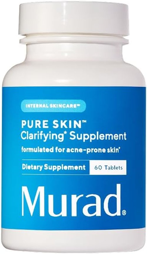 Murad Pure Skin Acne Supplements - 60 Tablets for Clear Skin Support with Vitamins, Zinc & Amino Acids