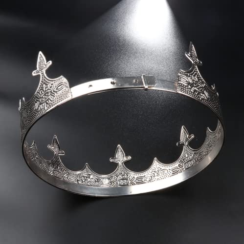 YOVECATHOU Crown Hair Jewelry Royal King Diadem Men Metal Big Tiaras For Wedding Prom Bridal Party Halloween Costume Christmas Gifts