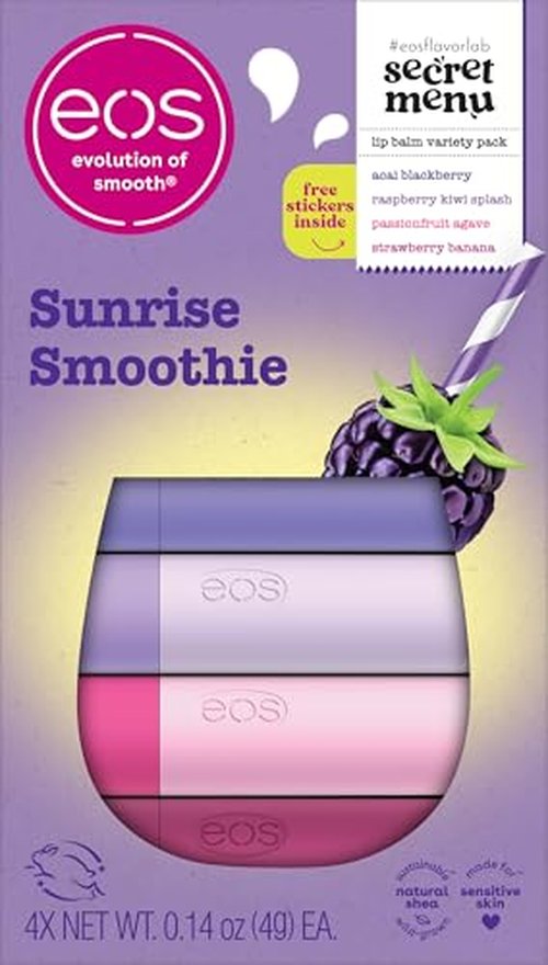 eos Flavor Lab Secret Menu Gift Set - Brown Sugar Boba Lip Scrub Exfoliator & 24H Moisture Super Balm, Limited-Edition Lip Treatment, Nourishing, 2-Pack