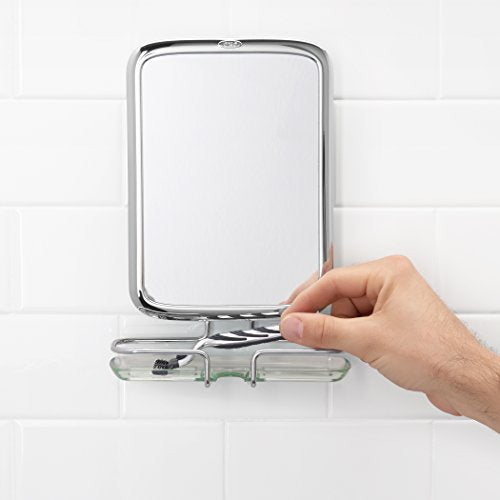 OXO Good Grips Fogless Shower Mirror, Chrome, 6.8" Length x 2.5" Width x 10" Height