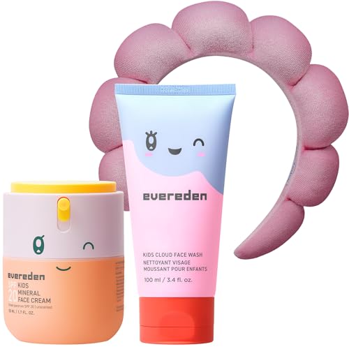 Kids Healthy Morning Duo: Clean & Vegan Skin Care for Kids Bundle | Skin Care Cloud Face Wash + SPF 20 Mineral Face Cream | Non-Toxic | Non-Comedogenic | Fun | Easy-to-Use Skincare