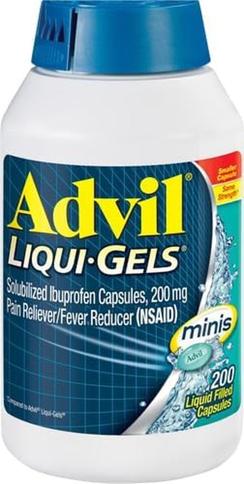 Advil Liqui-Gels Minis Pain Reliever | Fast-Acting Ibuprofen 200mg | 200 Liquid Capsules