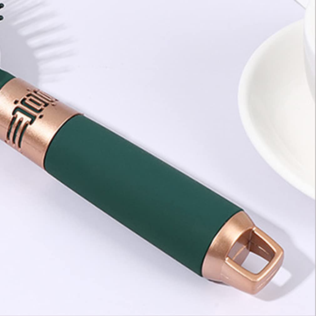 Skiennix Detangler Hair Brush - Anti-Static Blow Drying Brush for All Hair Types | Green Nylon Bristles
