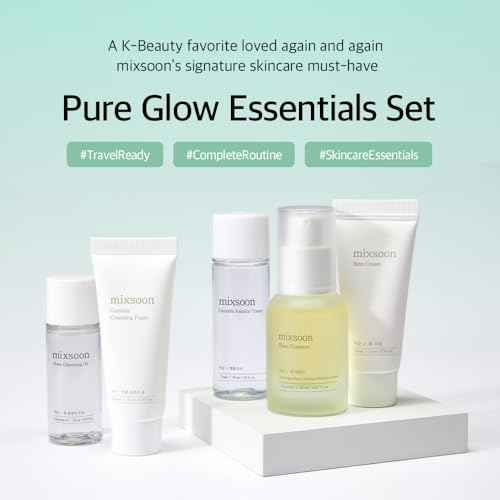 mixsoon Pure Glow Essentials Set, 5-Step Skincare Kit, Gentle & Hydrating, For All Skin Types, 5 Items Korean Glass Skin Care 29.57 Fl. Oz.