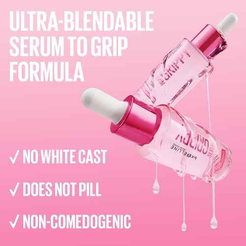 Maybelline Grippy Serum Primer, Hydrating Makeup Primer with 2% Niacinamide For Up To 24HR Make Up Wear, Clear, 1 Count