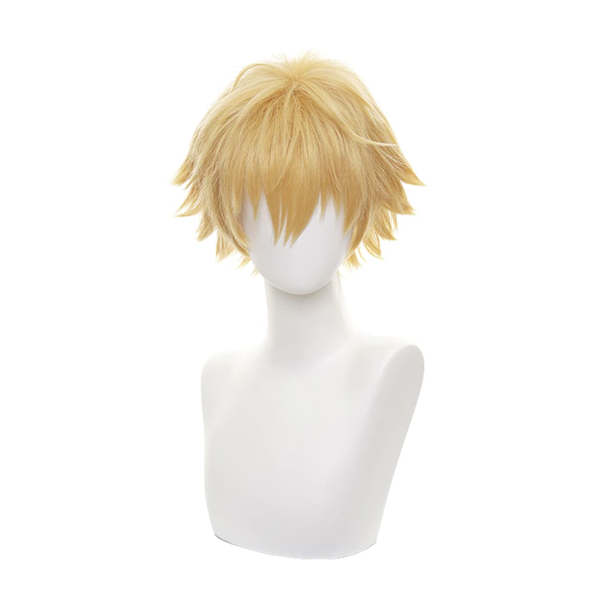 XiongXiongLe Cosplay Wig Anime Chainsaw Man Denji Cos Role Playing Short Yellow Heat Resistant Fiber Synthetic Costume Hair with Cap Wig for Party Halloween(Denji)