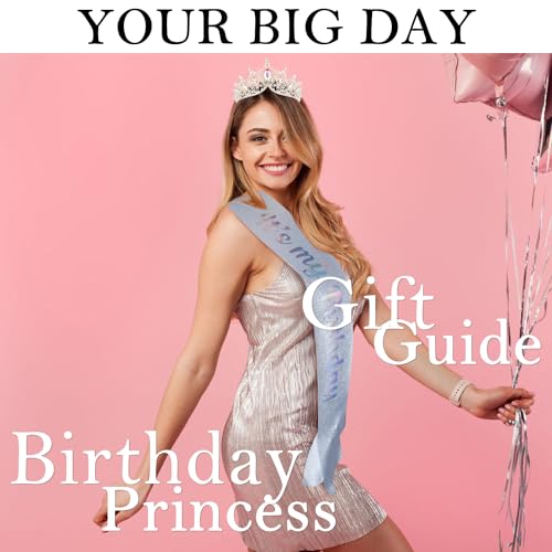 SuPoo Gold Birthday Sash and Crown Kit Princess Crown Birthday Tiara Birthday Queen Crown with Comb Birthday Sash for Women Crystal IT'S MY BIRTHDAY Headband Happy Birthday Decorations Gifts