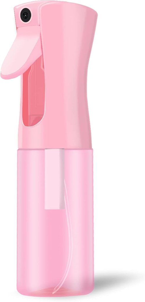 LERPOLOR Continuous Spray Bottle - Fine Mist Refillable Water Bottle for Hair & Skin Care | 6.8 Ounce, Pink