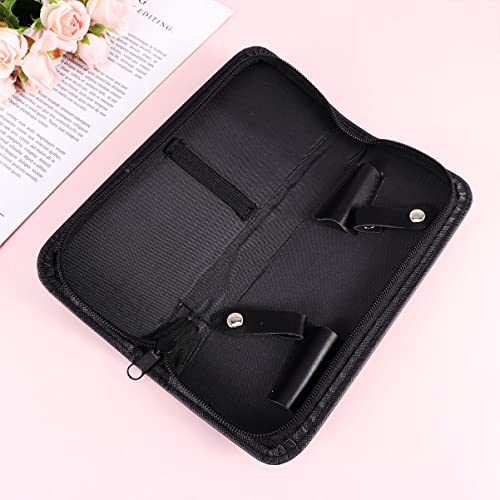 1pc Hairdresser Accessories Pu Rack Salonblack Compact Professional Leather Storage Hairdressing Hair Shop Use Carrier Salon Case Barber Shear Home Scissor Pouch Decor