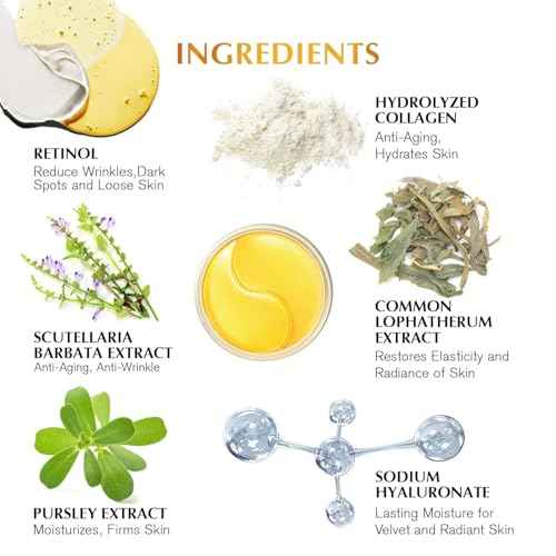 Under Eye Patches Kit: 120 Pcs Retinol & Golden Gel Eye Mask for Dark Circles, Puffiness and Wrinkles - Day & Night Skin Treatment Pads with Niacinamide, Collagen, Hyaluronic Acid & Vitamin C (2 Pack)