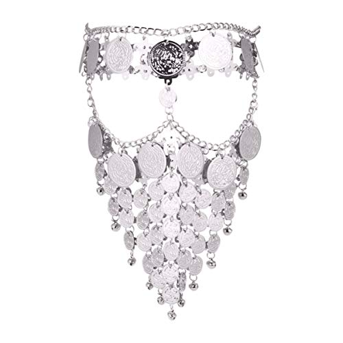 Beaupretty Women Masquerade Masks Face Chain Metal Jewelry Belly Dance Face Coin Veil Halloween Dance Play Accessories Golden