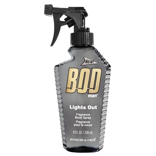 BOD man Parfums De Coeur Lights Out Fragrance Body Spray for Men, 8 Ounce
