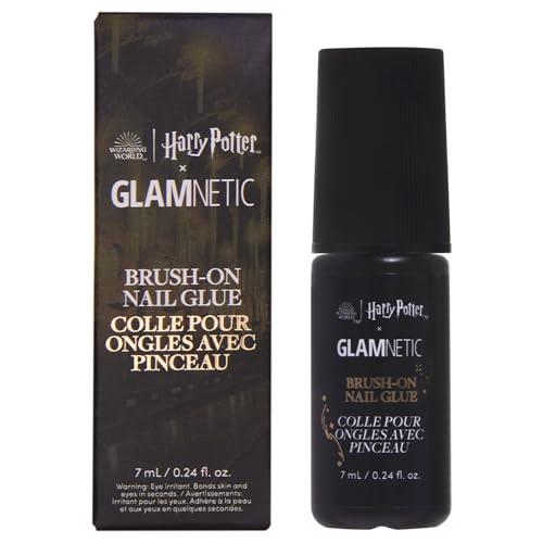 Glamnetic Super Strong Brush On Nail Glue | Brush Tip Applicator, Mess Free, Travel Friendly, Vegan | Durable & Long-Lasting | .24 fl. oz.