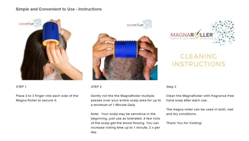 Magna Roller Scalp Massager for Hair Growth - Hair Loss Treatment for Men and Women with Thinning, Dry and Dull Hair - Increases Blood Flow to Scalp & Hair follicles for Thicker, Healthier Hair.