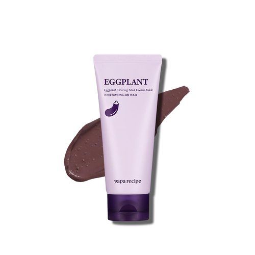 Papa Recipe Eggplant Clearing Mud Cream Mask - Deep Pore Purifying & Hydrating Face Mask for Sensitive Skin
