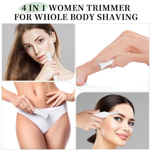 ENSSU Bikini Trimmer Foil Shaver for Women-Waterproof Pubic Hair Trimmer Painless 4 in 1 Body Hair Groomer Facial Hair Removal Lady Grooming Shaver Clipper for Legs,Bikini Lines,Face