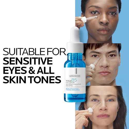 La Roche-Posay Hyalu B5 Eye Serum with Hyaluronic Acid & Caffeine for Dark Circles, Hydrating Serum for Dark Circles and Wrinkles with Roller Ball Applicator, Replumps Under Eye, Fragrance Free